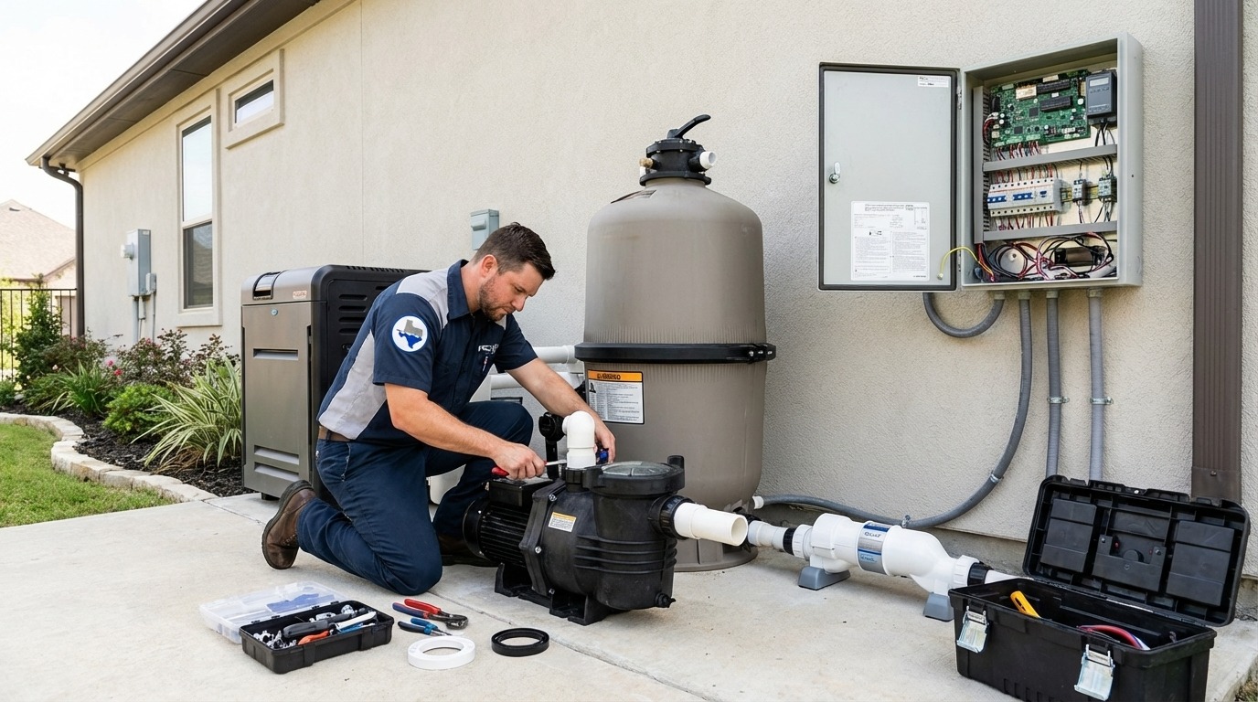 Pool equipment repair and diagnostics by Prestige Pool & Patio